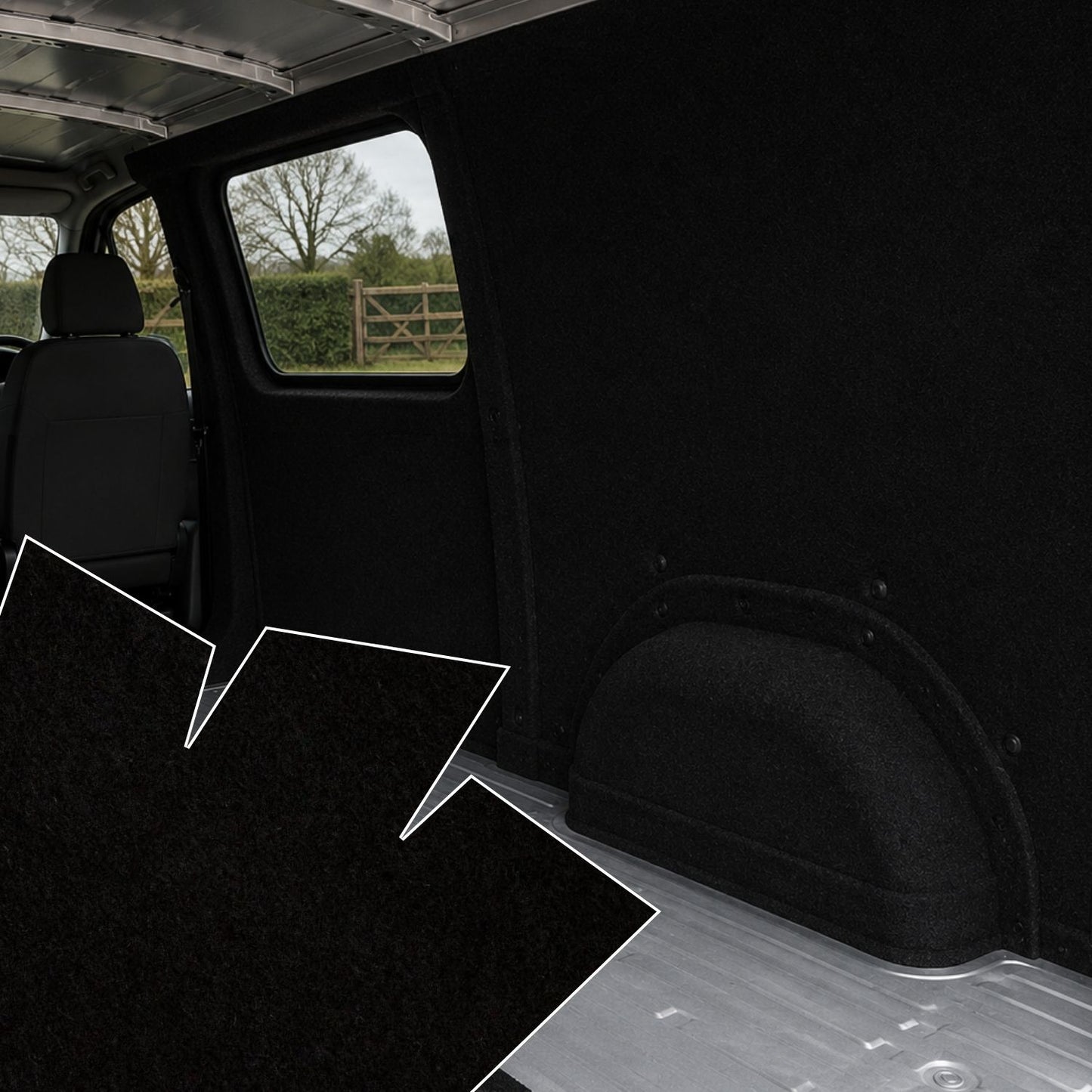 Black 4 Way Stretch Carpet Lining | Van Carpet Lining