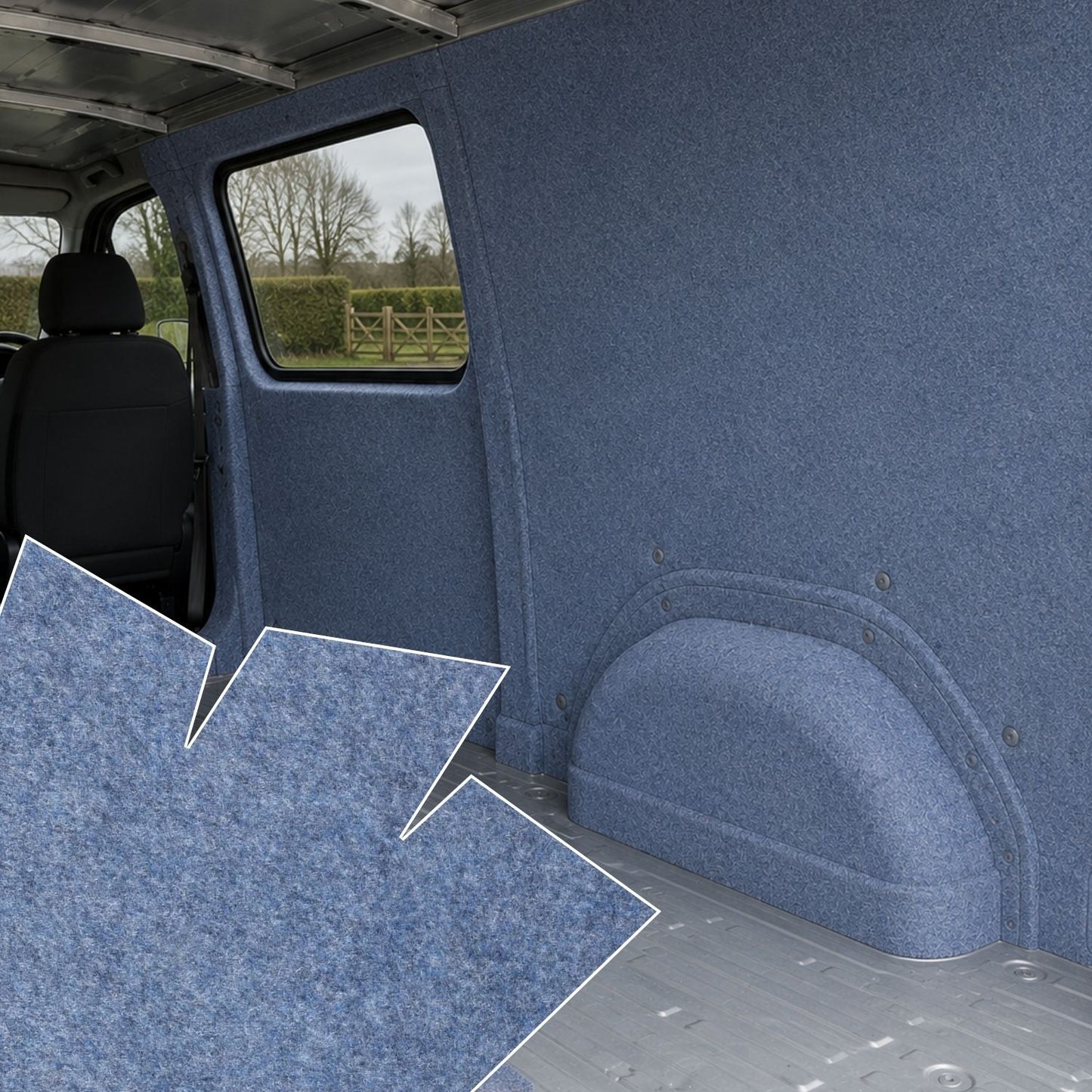 Blue 4 Way Stretch Carpet Lining | Van Carpet Lining