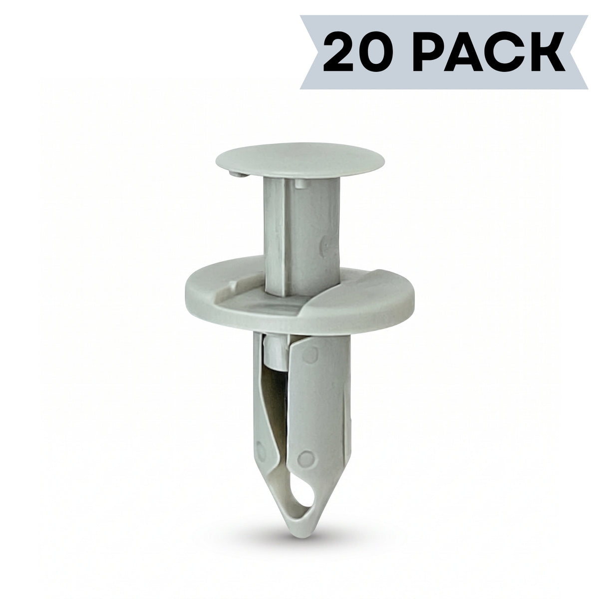23mm Light Grey Panel Clips for 8mm Holes – Pack of 20 | Van Lining Trim Fasteners