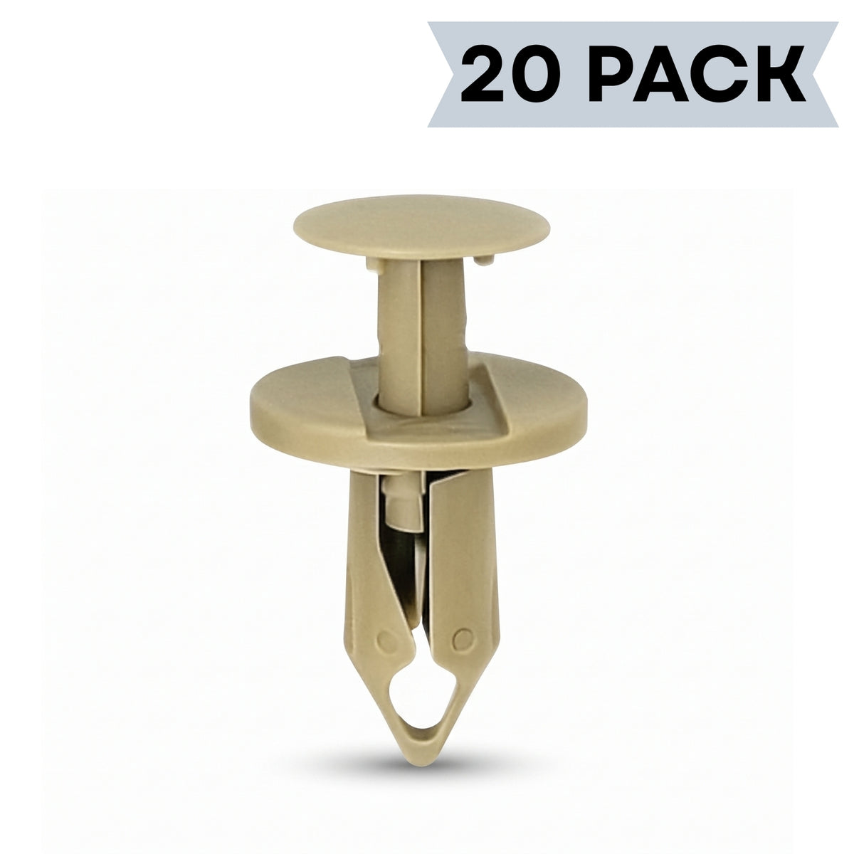 23mm Tan Extended Panel Clips for 8mm Holes – Pack of 20 | Van Lining Trim Fasteners