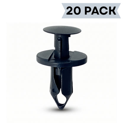 23mm Black Extended Panel Clips for 8mm Holes – Pack of 20 | Van Lining Trim Fasteners